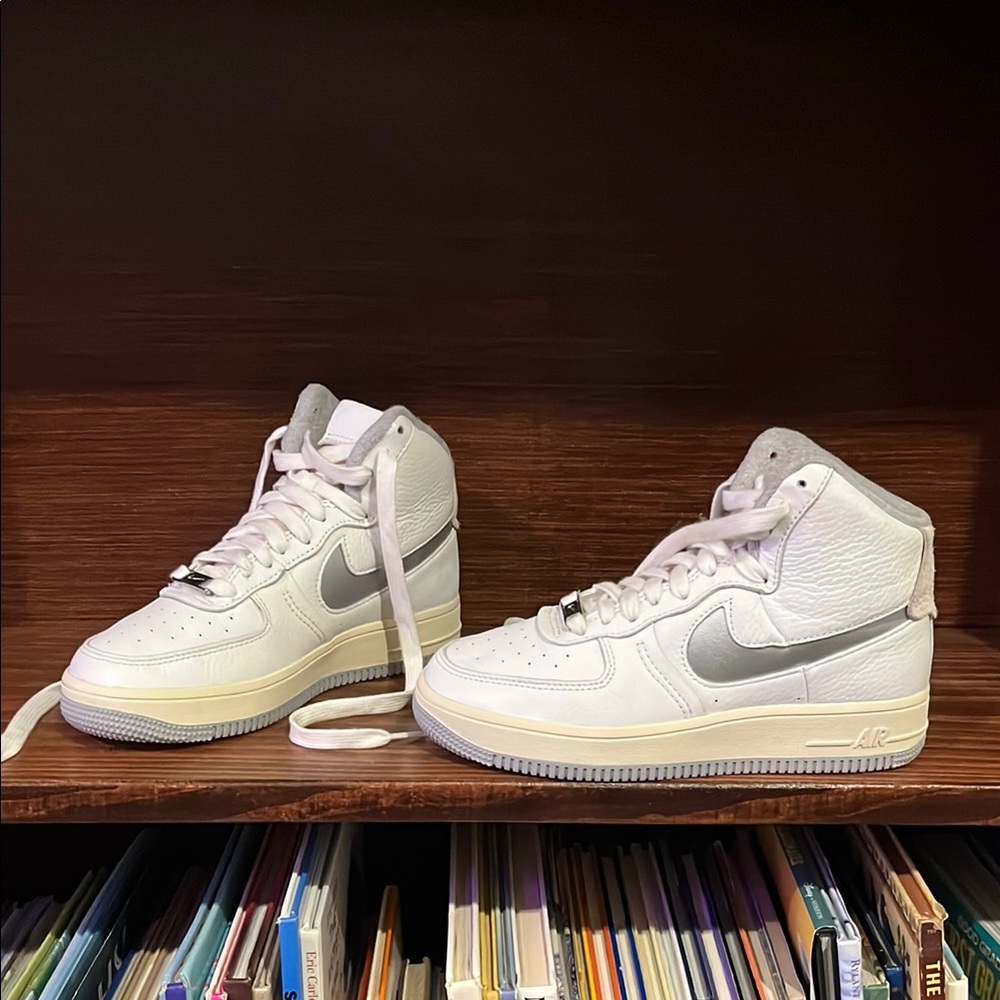 NWOB, Nike Air Force 1 High Sculpt in White Silver